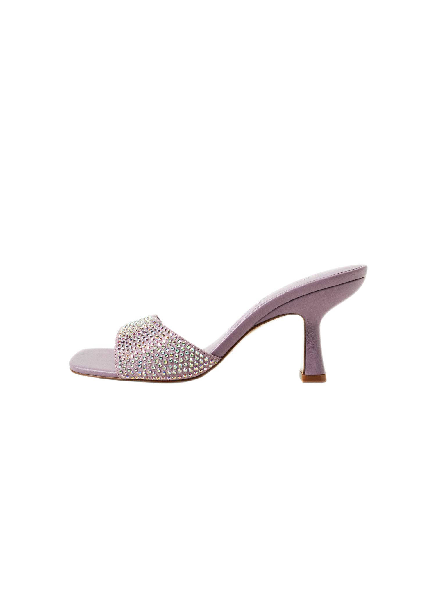 Mango muiltjes met strass steentjes lila/roze | wehkamp