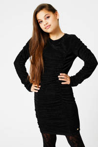 CoolCat Junior jurk DJUNA X CG met glitters zwart, Zwart