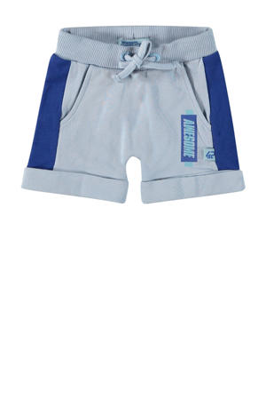 baby regular fit sweatshort Gary grijsblauw/blauw
