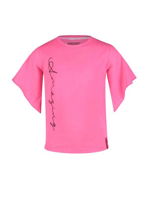 T-shirt Ditte met tekst roze