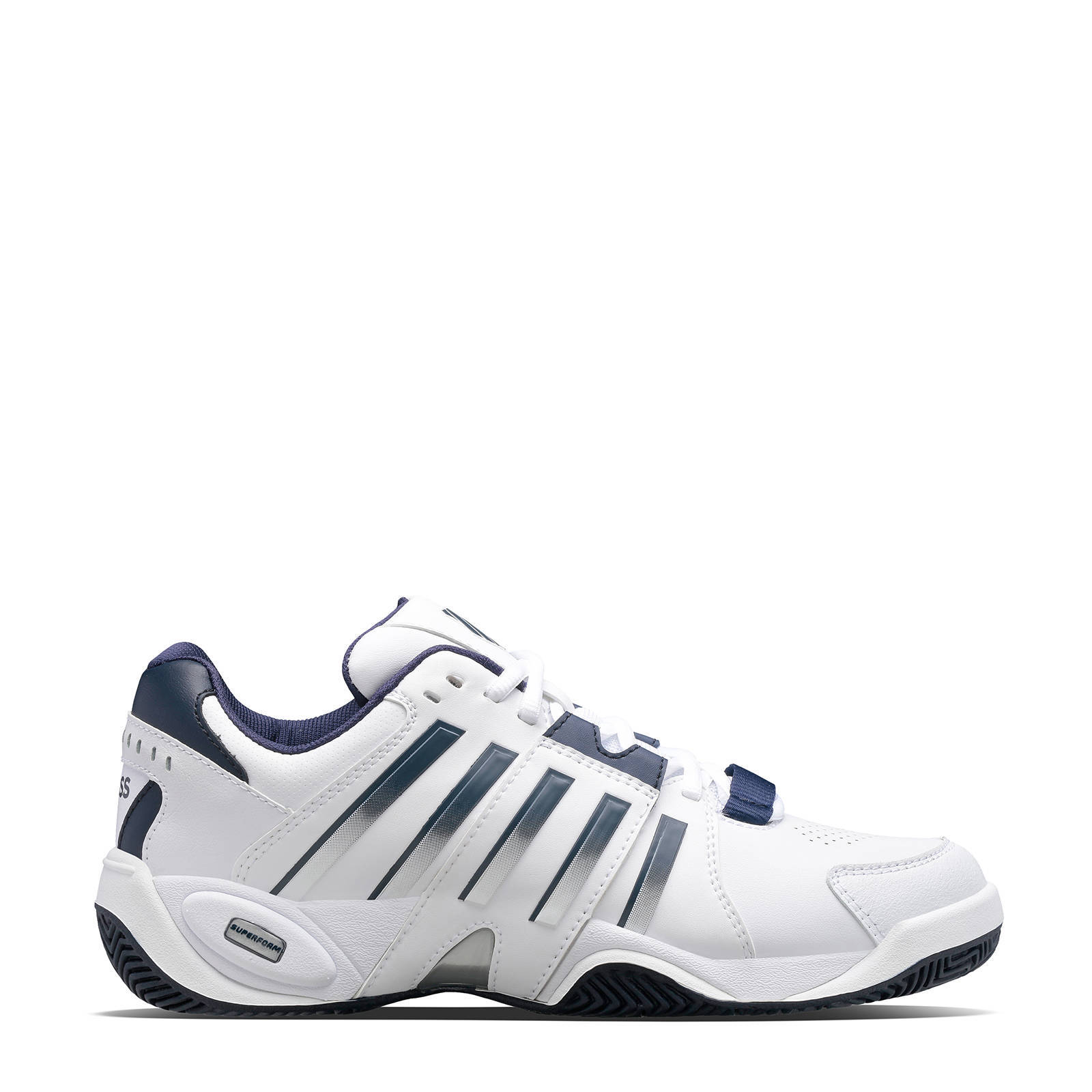 K-Swiss Accomplish IV leren tennisschoenen wit/blauw/zilver | wehkamp