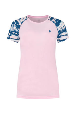tennisshirt Hypercourt roze/blauw