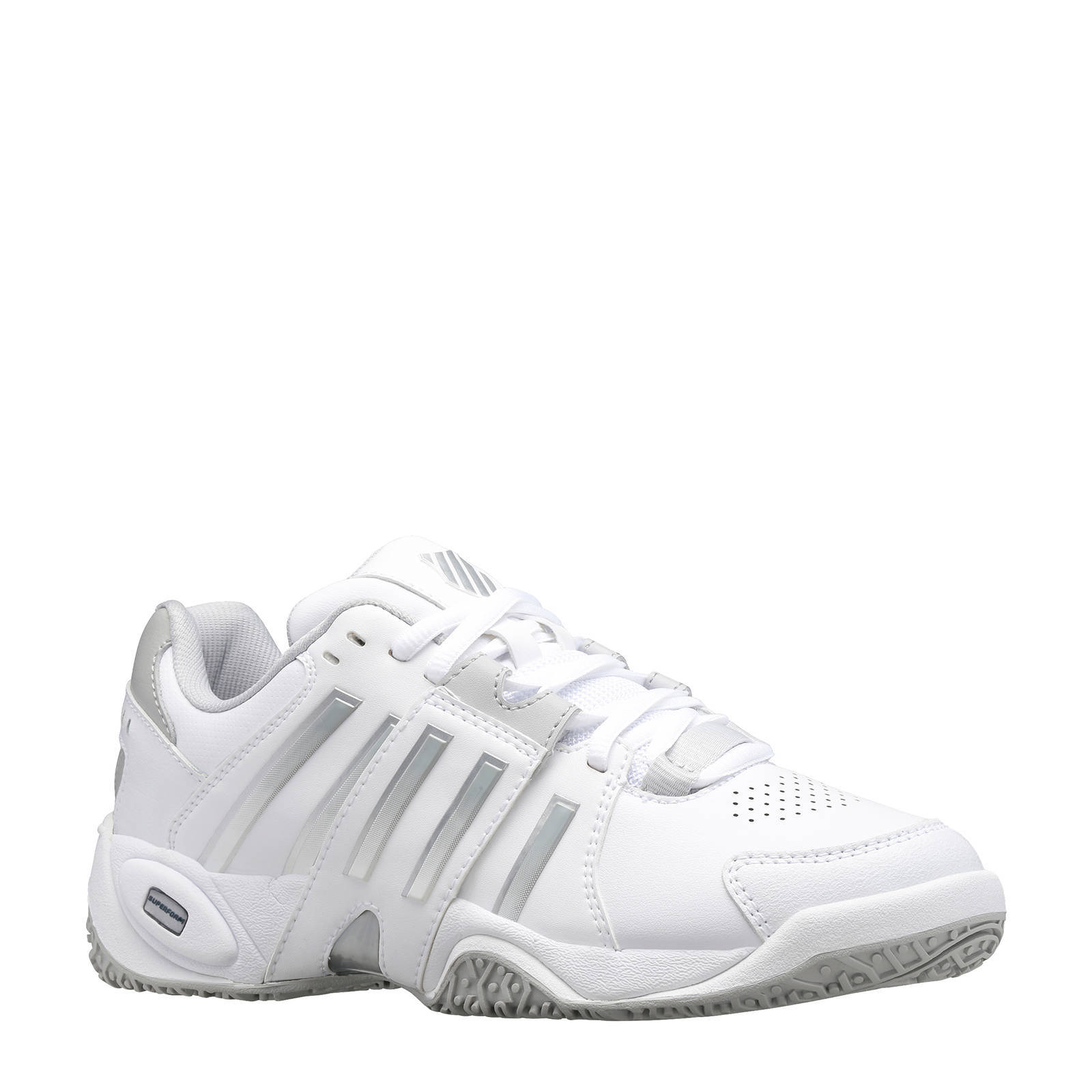 K-Swiss Accomplish IV leren tennisschoenen wit/blauw/zilver | wehkamp