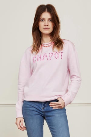 sweater Chapot met borduursels roze