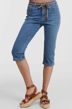 high waist skinny capri jeans Grace Reform Denim silk blue