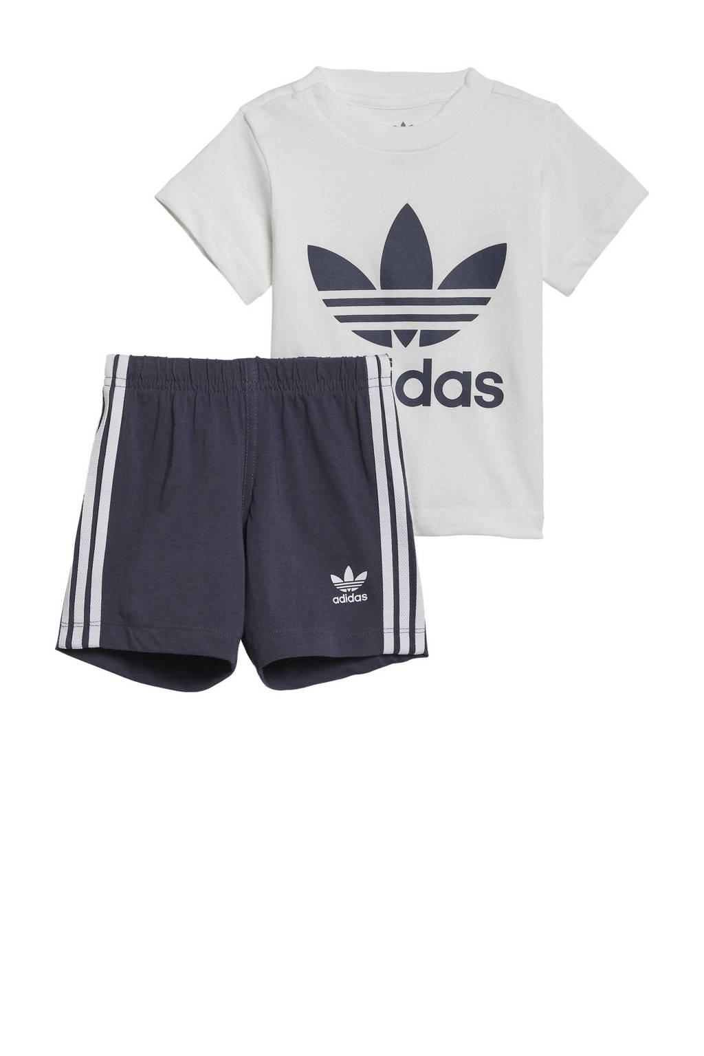 adidas Originals   Adicolor T-shirt en short wit/donkerblauw, Wit/donkerblauw