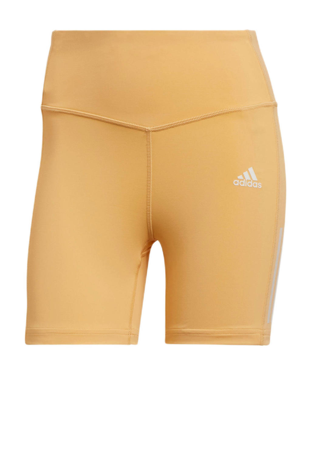 Gele dames adidas Performance sportshort van gerecycled polyester met slim fit, regular waist en elastische tailleband