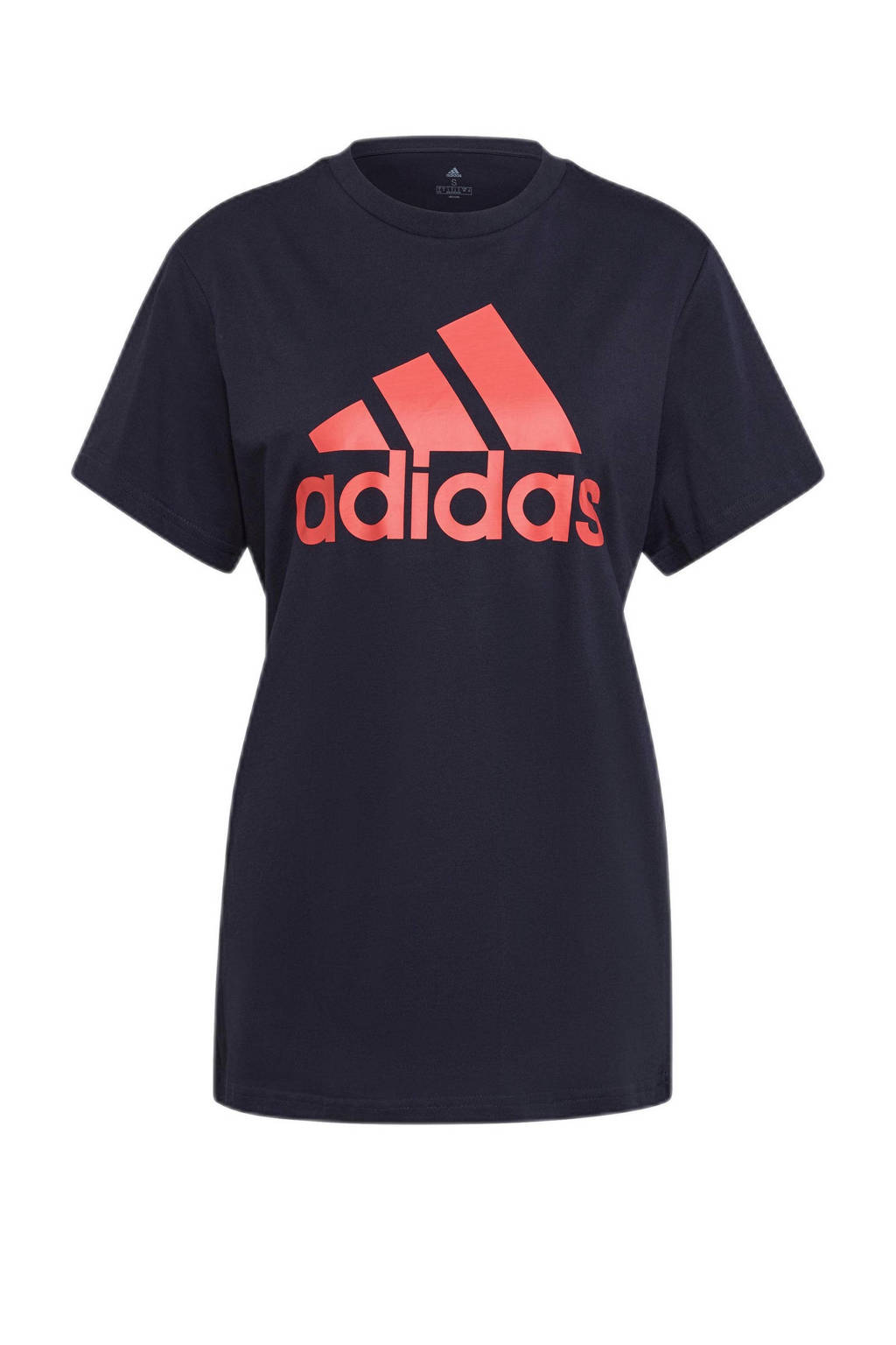 adidas Performance sport T-shirt donkerblauw/rood