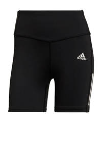 Zwarte dames adidas Performance sportshort van gerecycled polyester met slim fit, regular waist en elastische tailleband