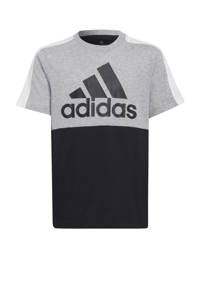adidas Performance   sport T-shirt zwart/grijs melange/wit