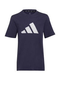 adidas Performance   sport T-shirt donkerblauw/wit