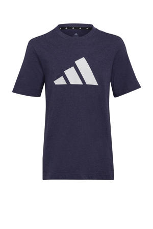   sport T-shirt donkerblauw/wit