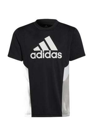   sport T-shirt zwart/antraciet/wit
