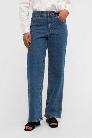 wide leg jeans OBJMARINA medium blue denim