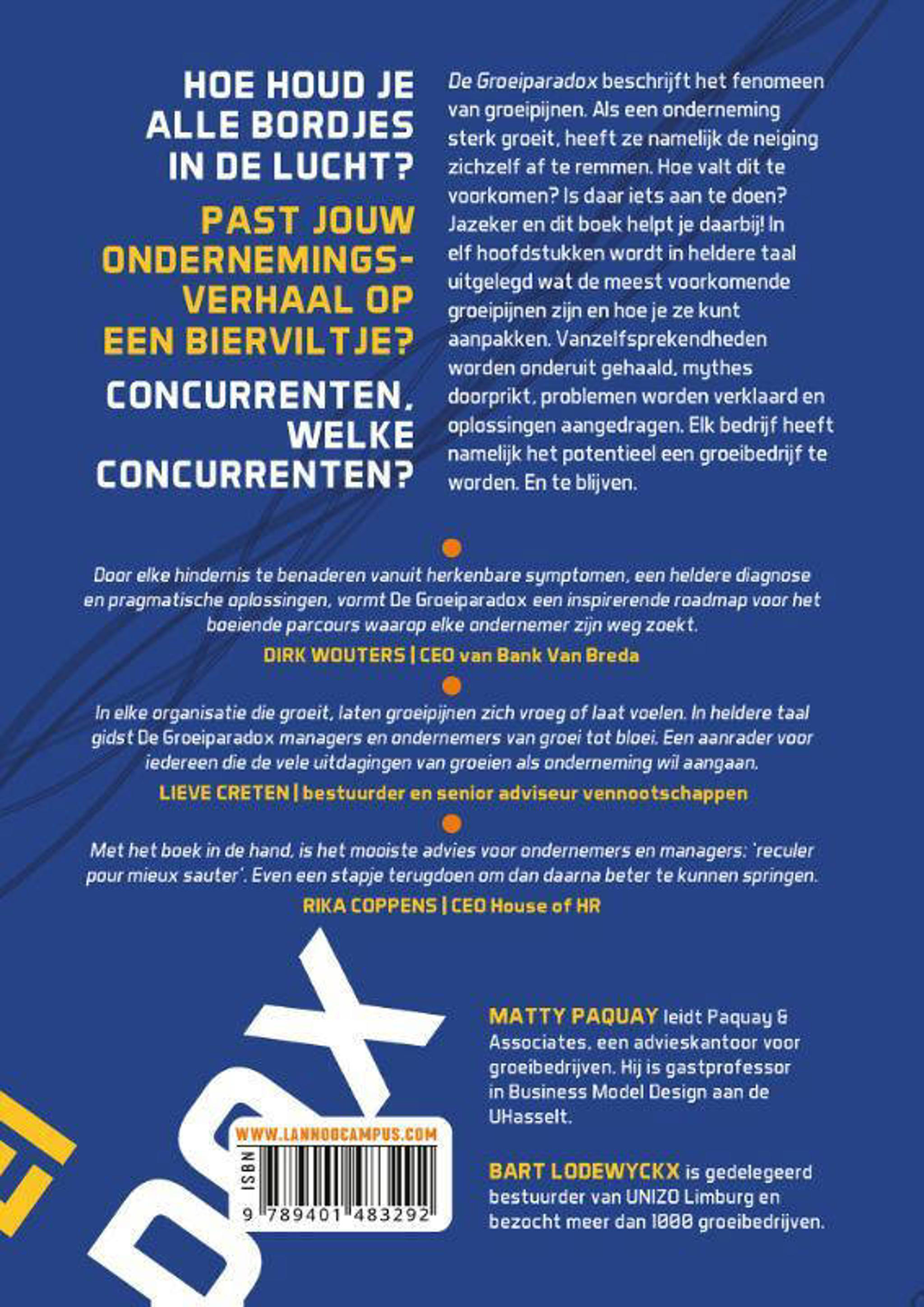 Matty Paquay en Bart Lodewyckx De groeiparadox | wehkamp