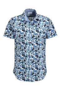 A fish named Fred slim fit overhemd met all over print blue
