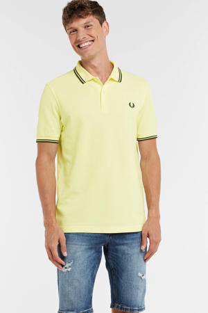 regular fit polo Twin tipped met contrastbies wax yellow