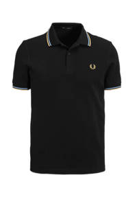 Fred Perry regular fit polo Twin tipped met contrastbies black/sky/desert