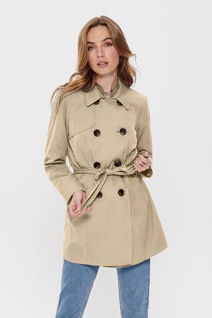 trenchcoat ONLVALERIE met ceintuur beige