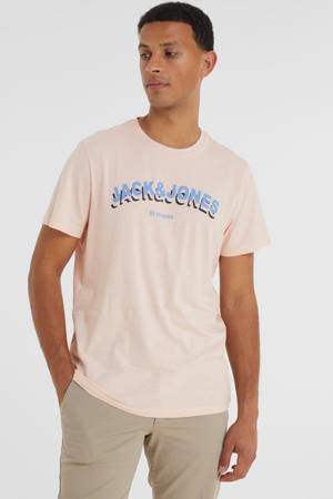 regular fit T-shirt JCOSETH met logo pink salt