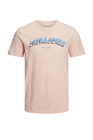 regular fit T-shirt JCOSETH met logo pink salt