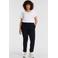 Plus Basics slim fit broek van travelstof donkerblauw