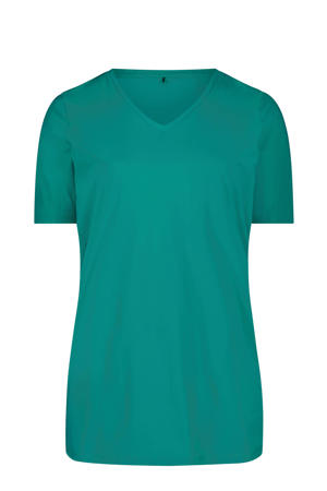 T-shirt van travelstof turquoise