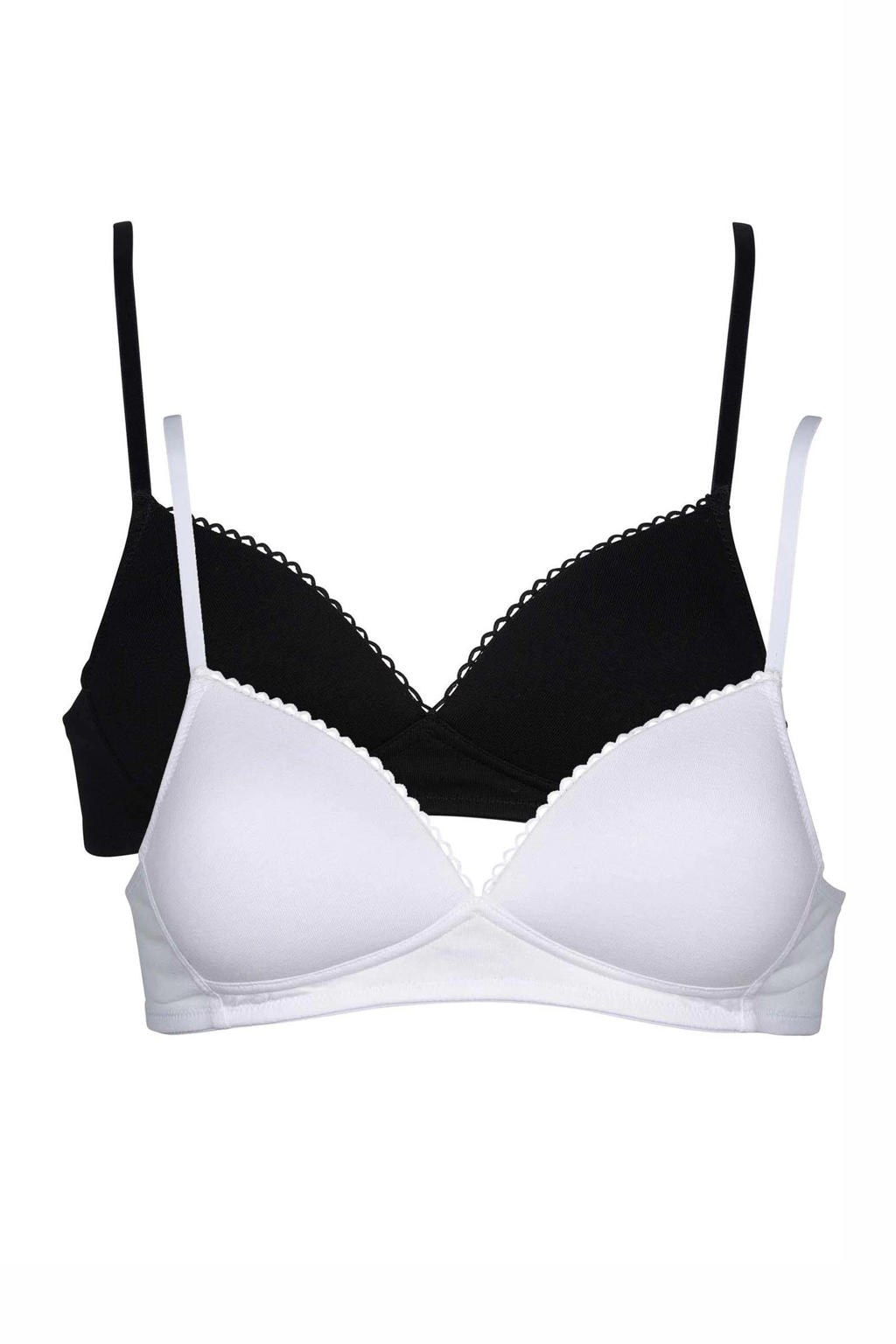 My Basic by After Eden voorgevormde bh zonder beugel (set van 2) zwart/wit