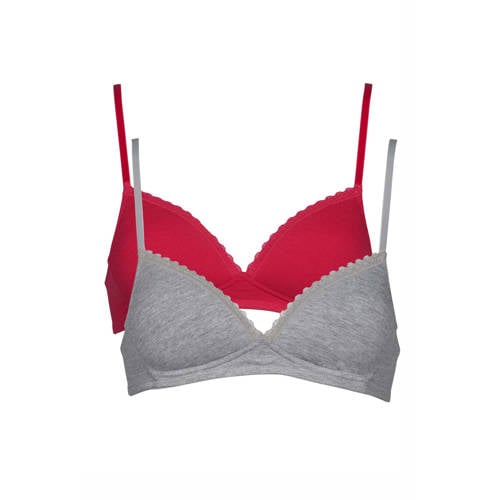 My Basic by After Eden voorgevormde bh zonder beugel (set van 2) fuchsia/grijs afbeelding