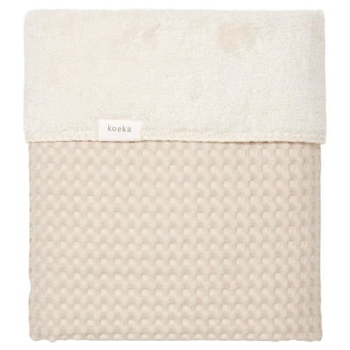Koeka Oslo baby wiegdeken teddy 75x100 cm zand afbeelding