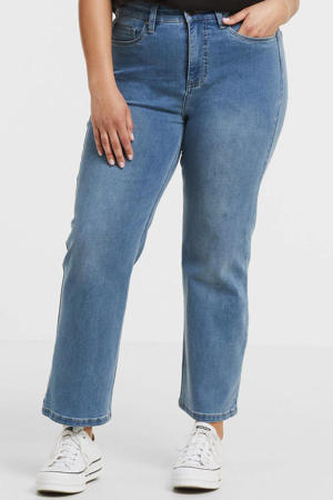 high waist straight fit jeans ROXI sea blue