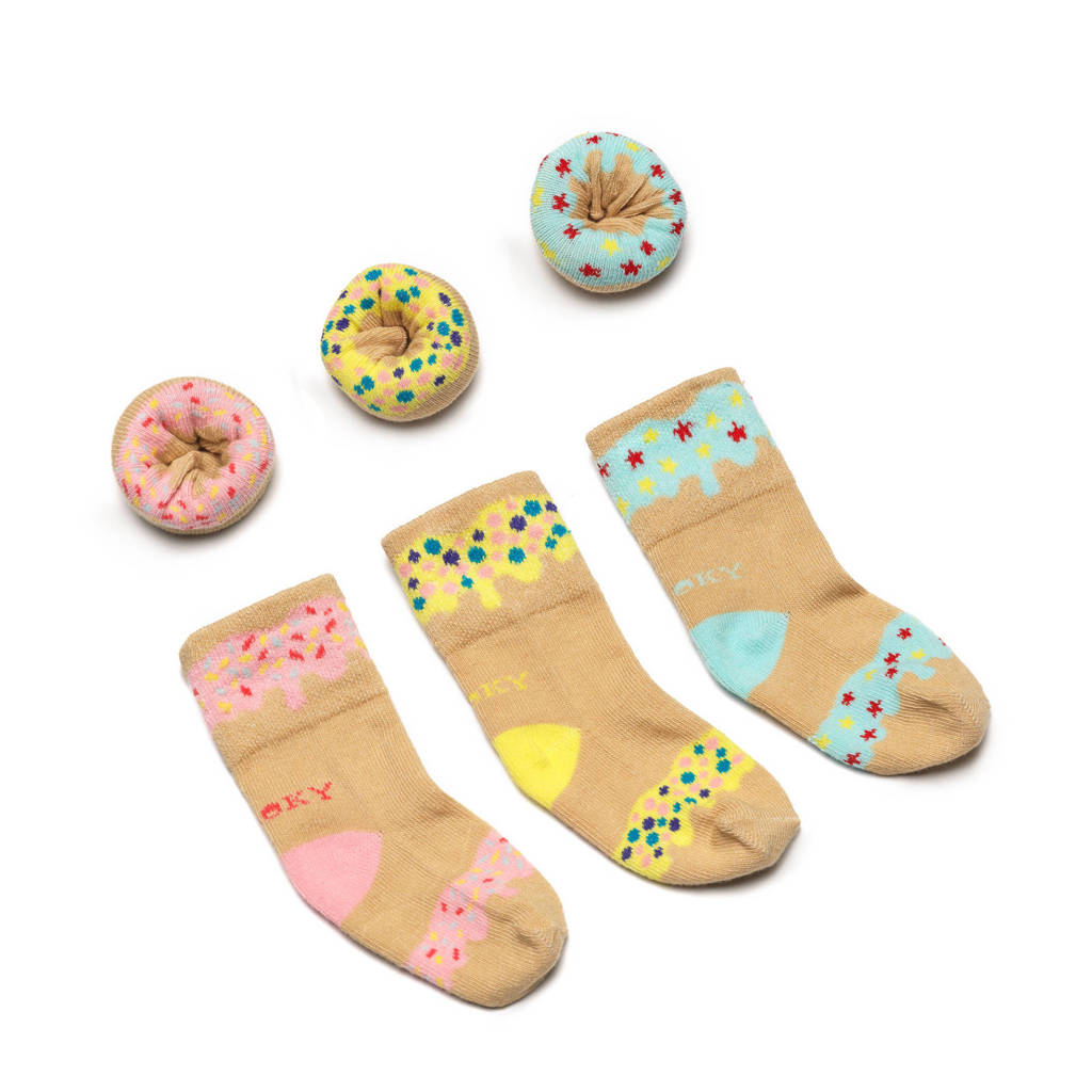 Dooky Gift baby sokken Donut - set van 3 in een geschenkset Tutti Frutti