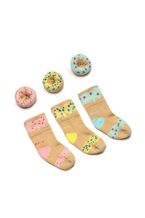 Gift baby sokken Donut - set van 3 in een geschenkset Tutti Frutti