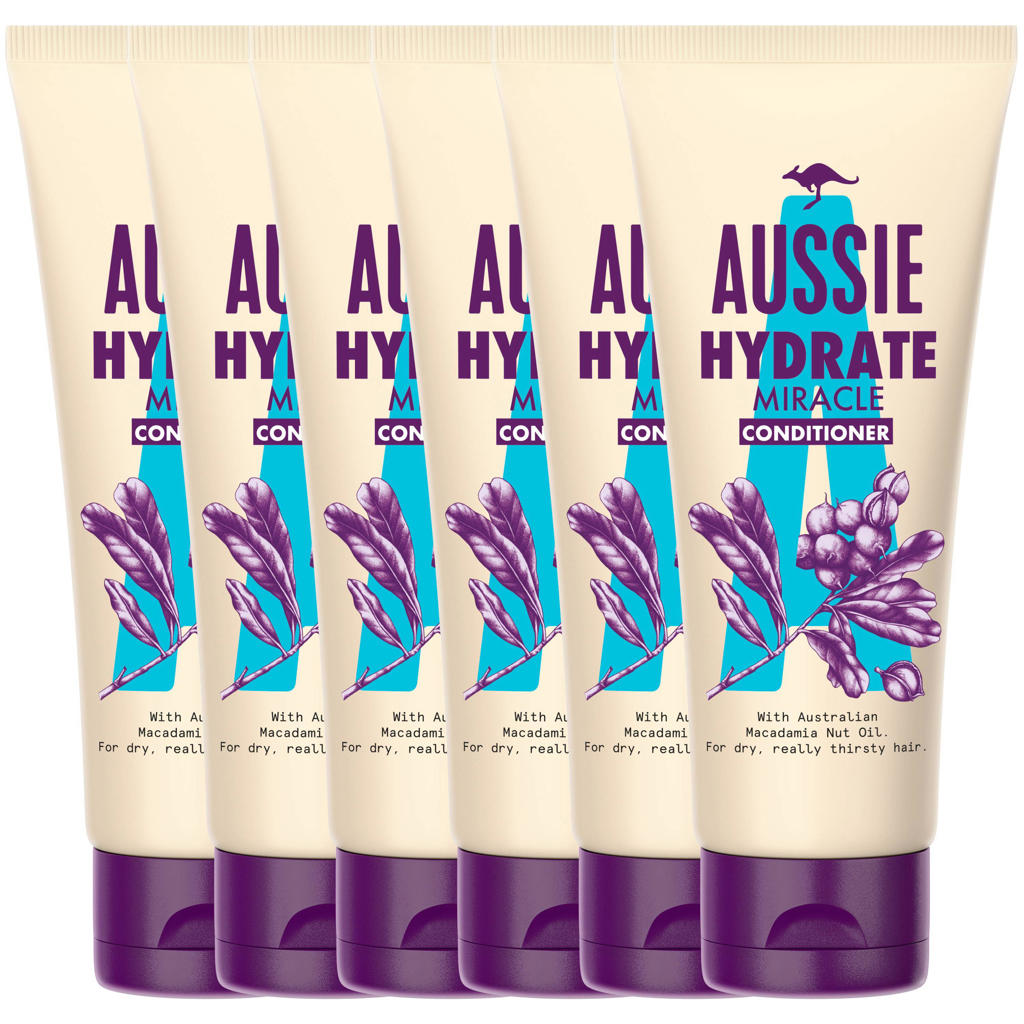 Aussie Hydrate Miracle conditioner - 6 x 200 ml - voordeelverpakking