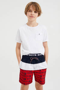 WE Fashion zwemshort rood/wit/donkerblauw, Bloody Red