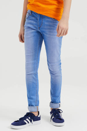 skinny jeans bright blue denim