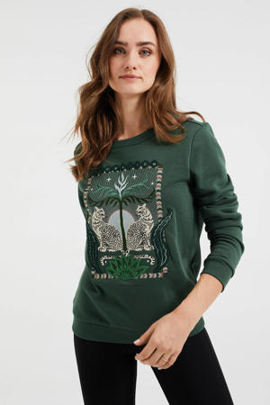 sweater met borduursel groen