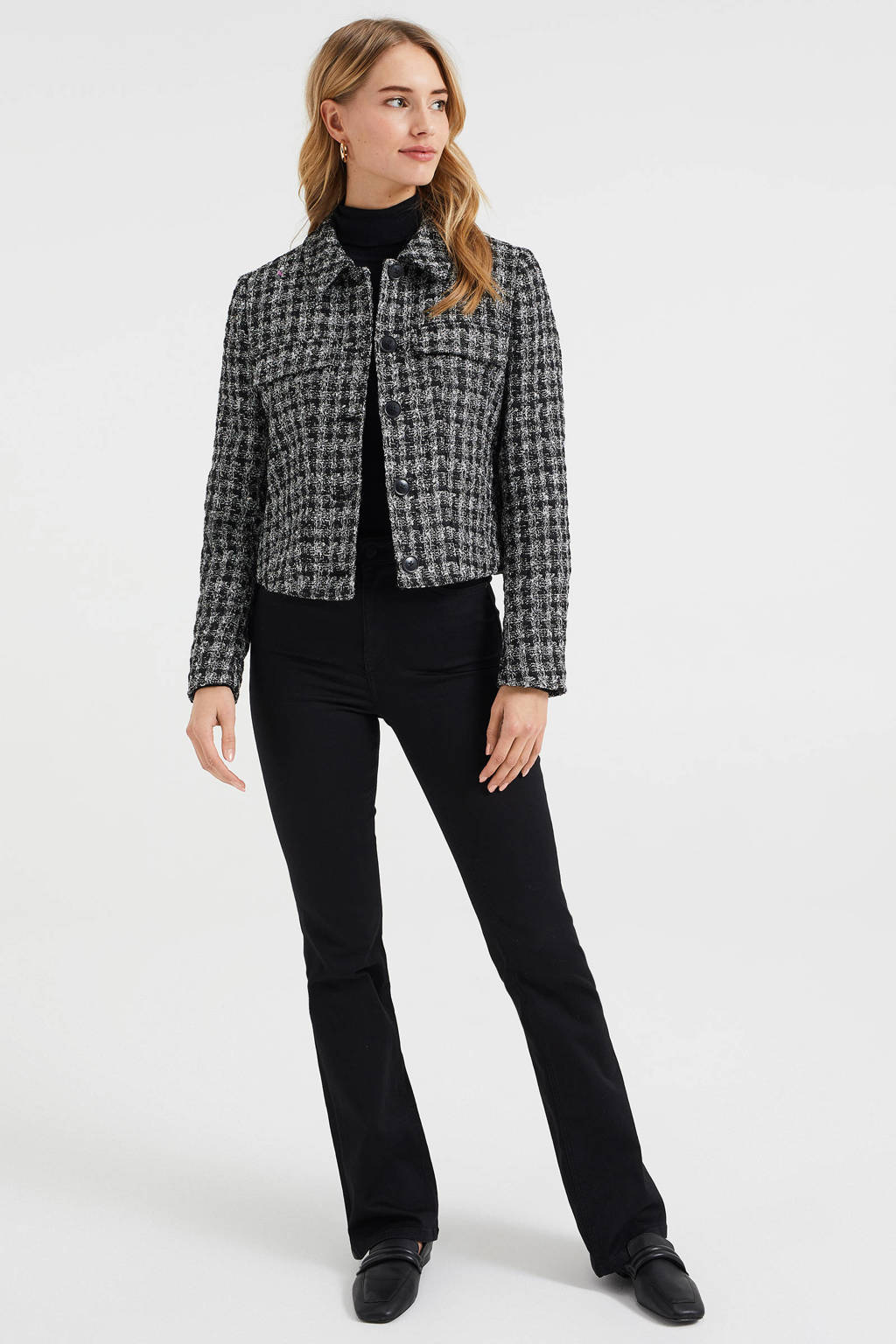 WE Fashion geruite tweed blazer | wehkamp
