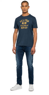 REPLAY T-shirt met logo blue