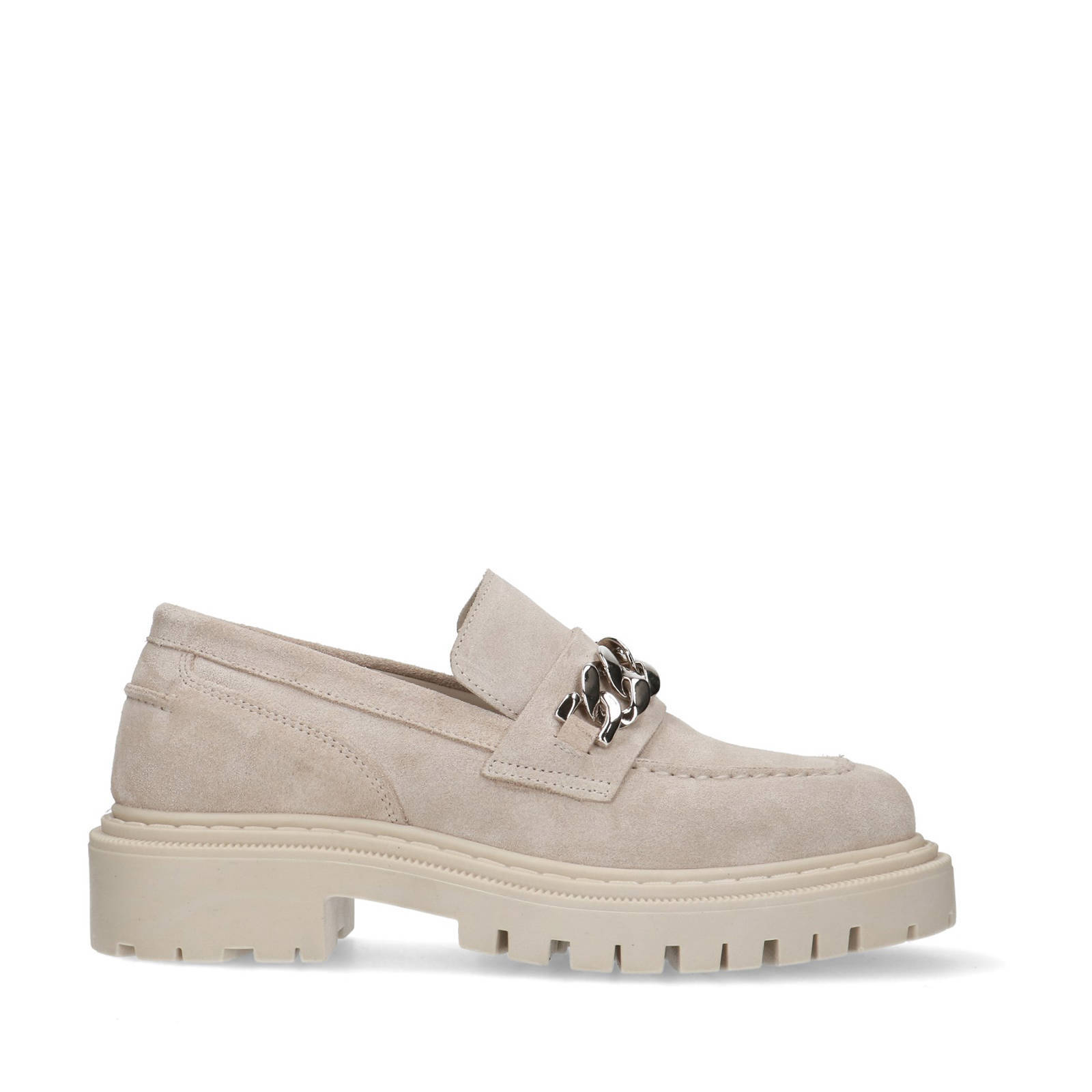 Sacha chunky suède loafers met ketting beige | wehkamp