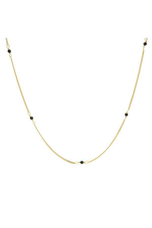 gold plated ketting Black Onyx