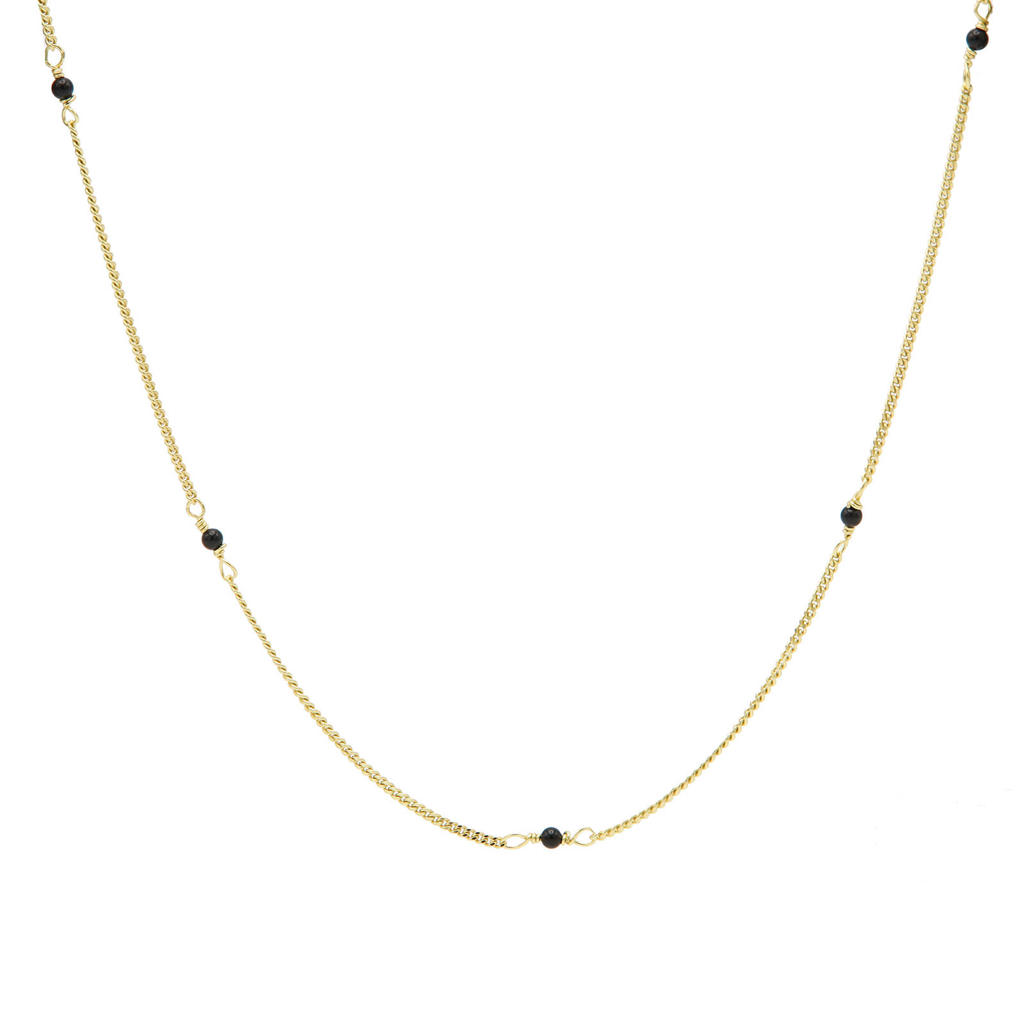 KARMA Jewelry gold plated ketting Black Onyx
