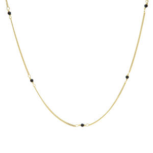 gold plated ketting Black Onyx