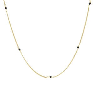gold plated ketting Black Onyx