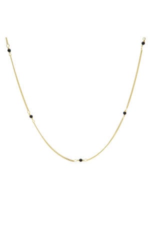 gold plated ketting Black Onyx