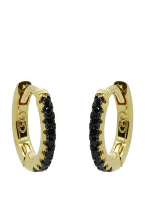 gold plated oorbellen Basic Black