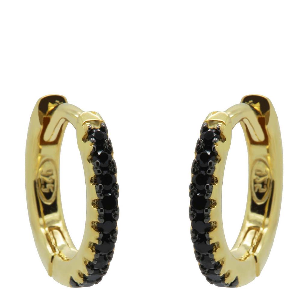 KARMA Jewelry gold plated oorbellen Basic Black