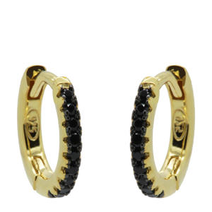 gold plated oorbellen Basic Black