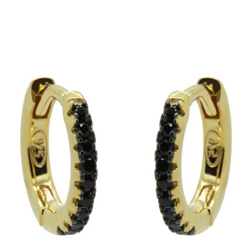 KARMA Jewelry gold plated oorbellen Basic Black afbeelding
