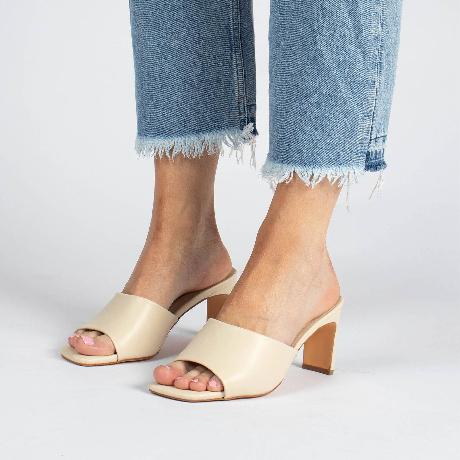 Groene muiltjes met hak - Damesschoenen – SACHA